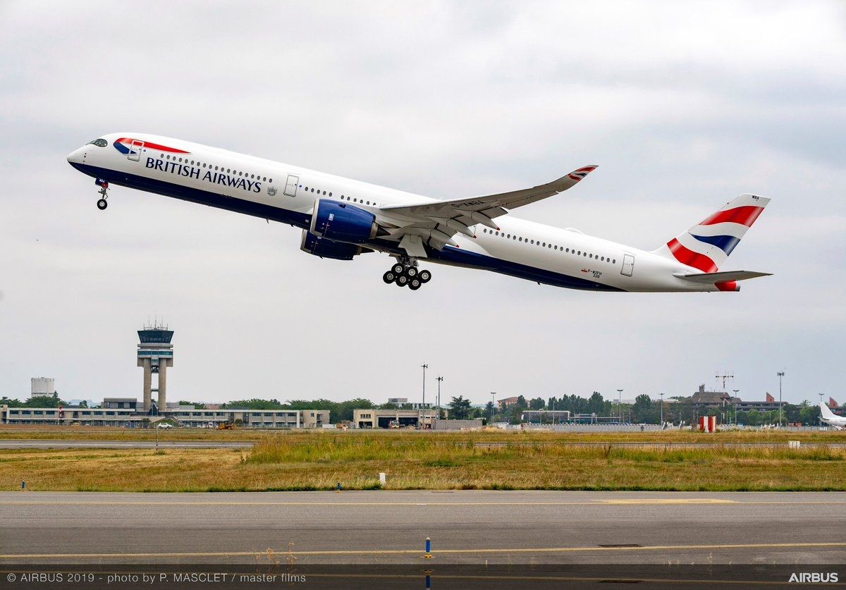 英國(guó)航空首架空客A350-1000飛機(jī)首飛成功
