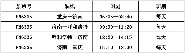 呼和浩特”新航線（附圖）
-深圳海派